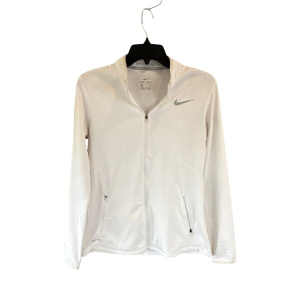 Nike Golf Dri Fit White Full Zip Jacket Women’s Medium Lightweight Activewear - Picture 2 of 8